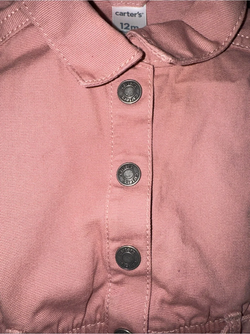 Carter's Dusty Pink Button-Front Jumpsuit with Tie Belt